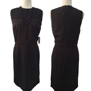 Alexia Admor Women's Black Lace Sleeveless SheathProfessional Dress Medium